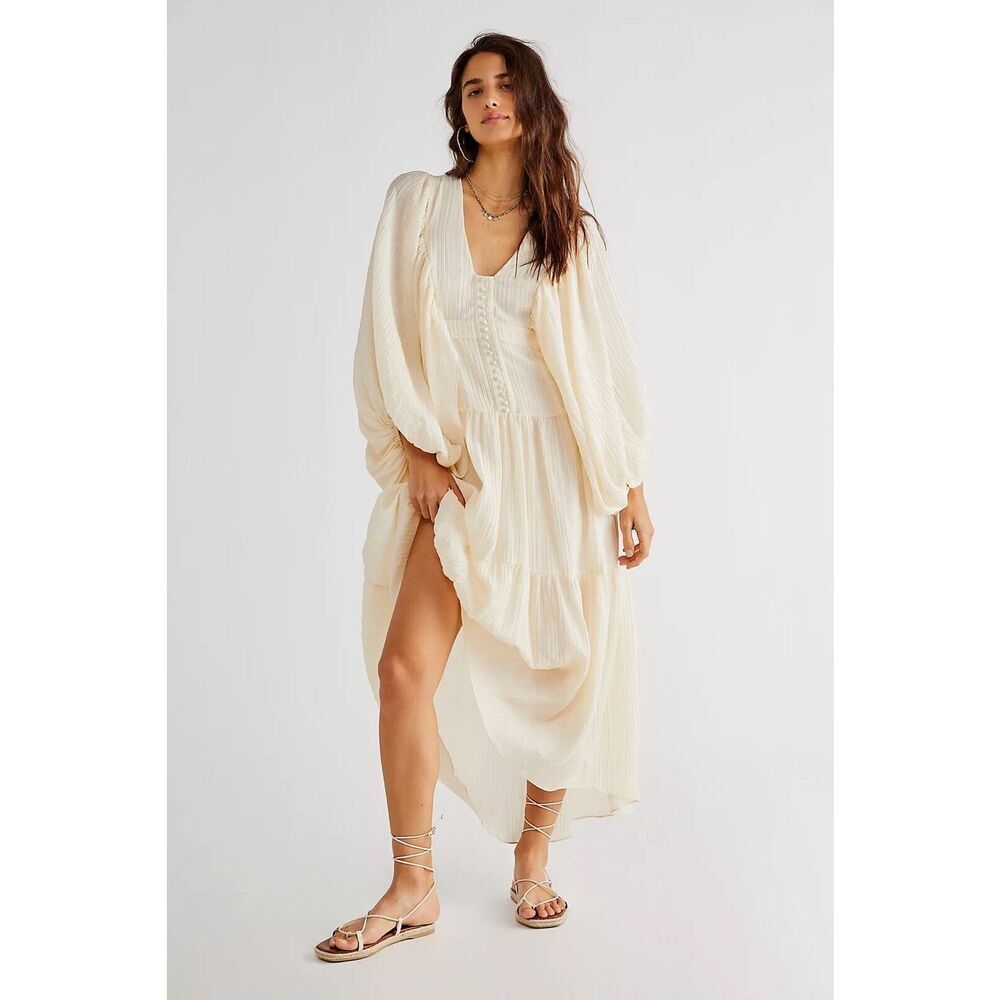 Free People Mila Plunged Tiered Midi Dress x Shona Joy $365